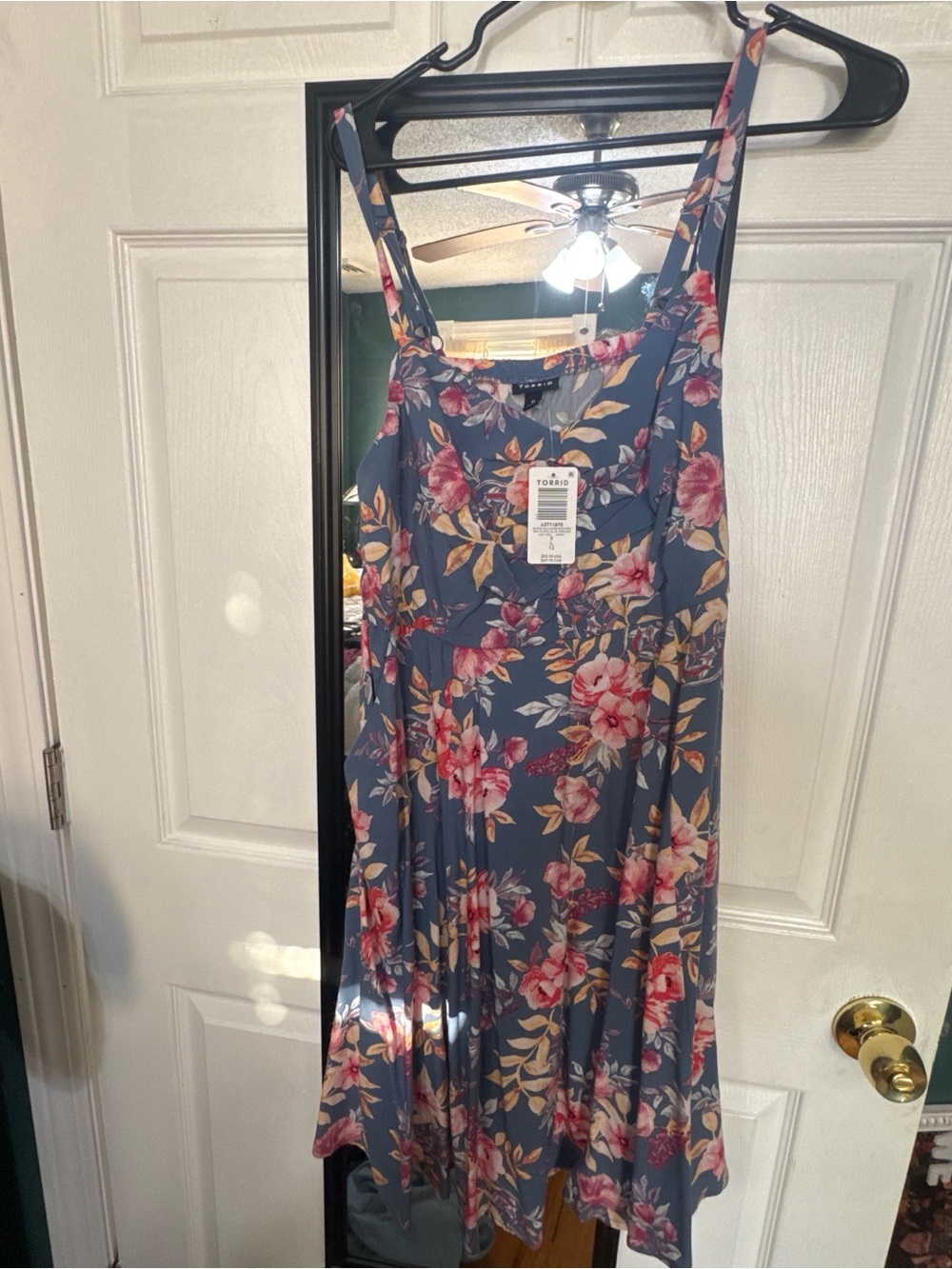 torrid Navy Floral Mini Dress with Pink & Yellow Blooms